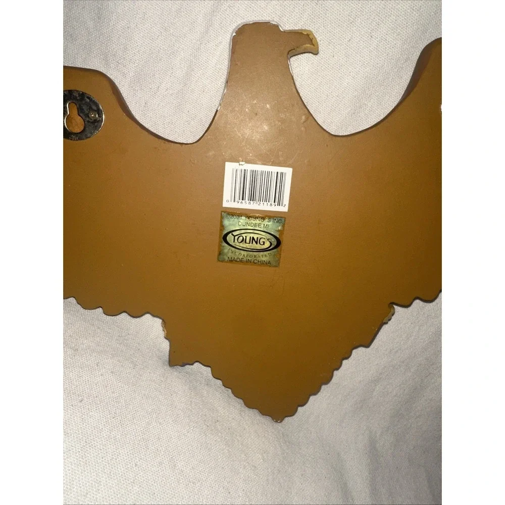 Vintage Youngs Inc Resin Patriotic Eagle Wall Plaque 2001 Shield 13.25x8.25